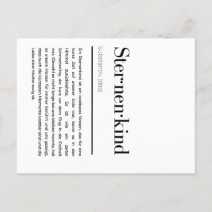 Sternenkind Karte Duden - Trauer Karte Mama Holiday Postcard