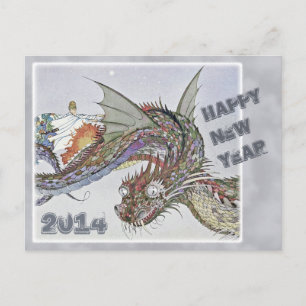 Sterrett Dragon CC0336 Happy New Year Holiday Postcard