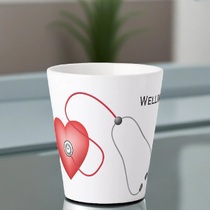 Stethoscope And Heart Personalised Latte Mug