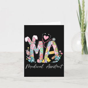 Stethoscope bunny ears ma medical assistant easter card