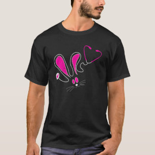 Stethoscope Bunny Nurse Doctor Egg Ears Funny East T-Shirt