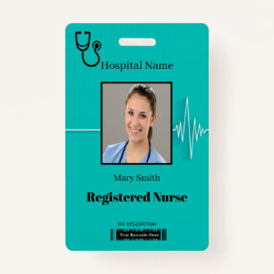 Stethoscope Cardio Heartbeat Medical Photo ID ID Badge