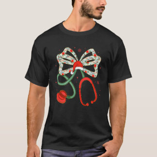Stethoscope Christmas Nurse Health Worker Santa Xm T-Shirt