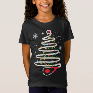Stethoscope Christmas Tree Cute Healthcare RN Holi T-Shirt