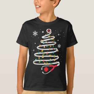 Stethoscope Christmas Tree Cute Healthcare RN Holi T-Shirt