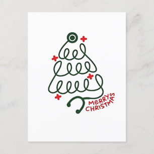 Stethoscope Christmas Tree Lights Nursing Scrubs  Holiday Postcard