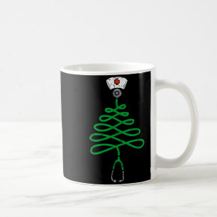 Stethoscope Christmas Tree Nurse Christmas Scrub T Coffee Mug
