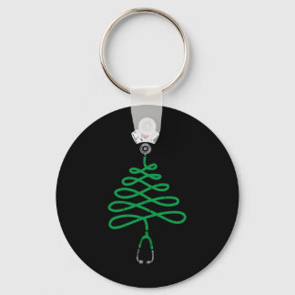 Stethoscope Christmas Tree Nurse Christmas Scrub T Key Ring