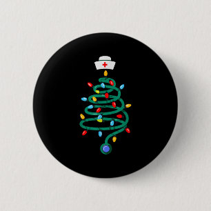Stethoscope Christmas Tree Registered Doctor Nurse 6 Cm Round Badge