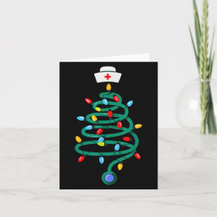 Stethoscope Christmas Tree Registered Doctor Nurse Card