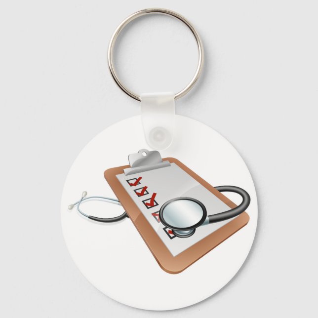 Stethoscope clipboard concept key ring (Front)