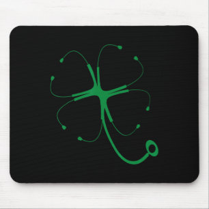 Stethoscope Clover Lucky St Patricks Day Funny Doc Mouse Pad