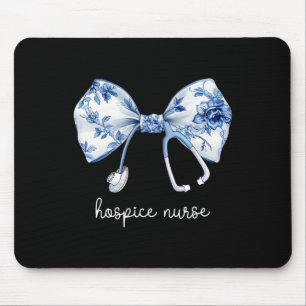 Stethoscope Coquette Bow Hospice Nurse Aide Pallia Mouse Pad