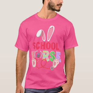 Stethoscope Cute Bunny School Nurse Easter Teacher T-Shirt