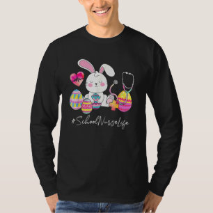 Stethoscope Cute Bunny School Nurse Life Easter Ch T-Shirt
