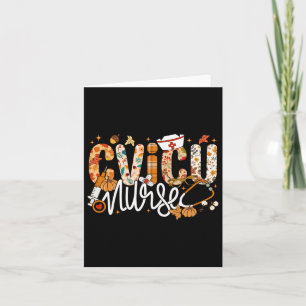 Stethoscope Cvicu Nurse Fall Yall Autumn Leaves Th Card