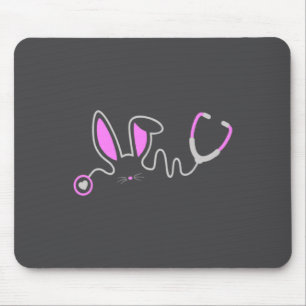Stethoscope Easter Bunny Nurse Doctor Egg Ears Mouse Pad