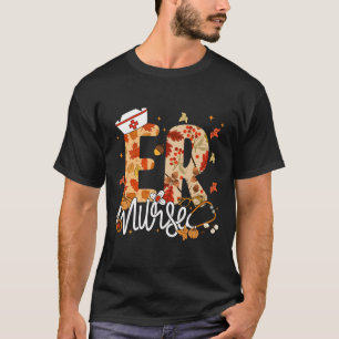 Stethoscope Er Nurse Fall Yall Autumn Leaves Thank T-Shirt