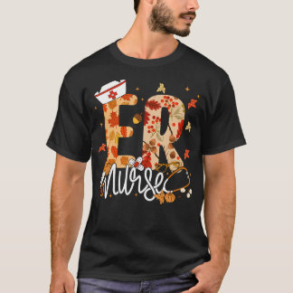 Stethoscope Er Nurse Fall Yall Autumn Leaves Thank T-Shirt