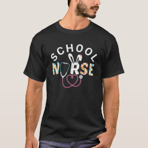 Stethoscope Future Nurse Cute Bunny School Nurse E T-Shirt