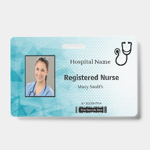 Stethoscope Geometric Medical Photo ID Badge