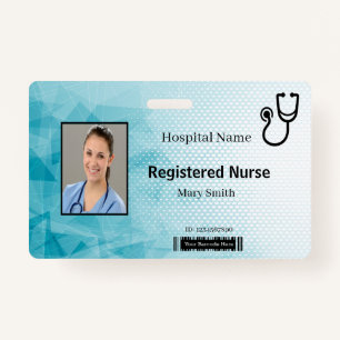 Stethoscope Geometric Medical Photo ID ID Badge