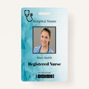 Stethoscope Geometric Vertical Photo ID ID Badge
