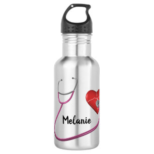 Stethoscope Heart Custom Nurse Doctor Caregiver 532 Ml Water Bottle