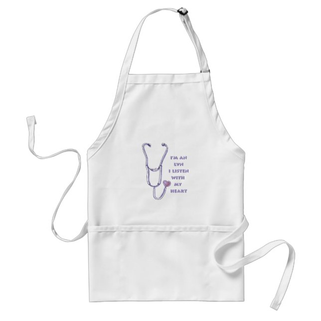Stethoscope Heart LVN Nurse Standard Apron (Front)