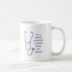Stethoscope Heart Midwife Nurse Coffee Mug
