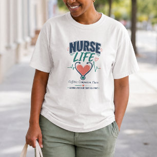 Stethoscope Heart Nurse Quote  T-Shirt