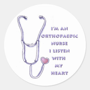 Stethoscope heart Orthopaedic Nurse Classic Round Sticker