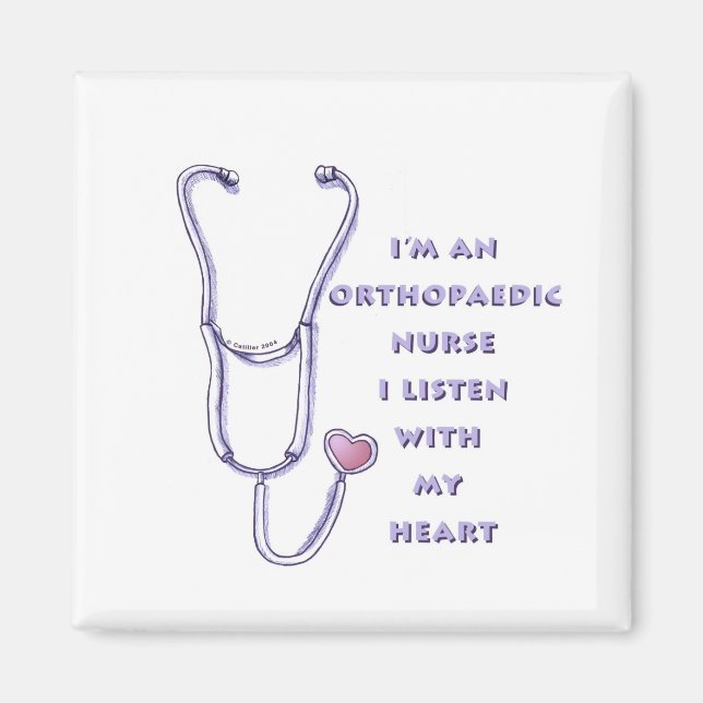 Stethoscope heart Orthopaedic Nurse Magnet (Front)
