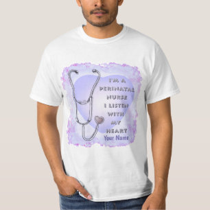 Stethoscope Heart Perinatal Nurse T-Shirt