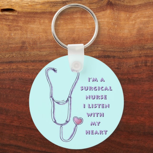 Stethoscope Heart Surgical Nurse keychain (Front)