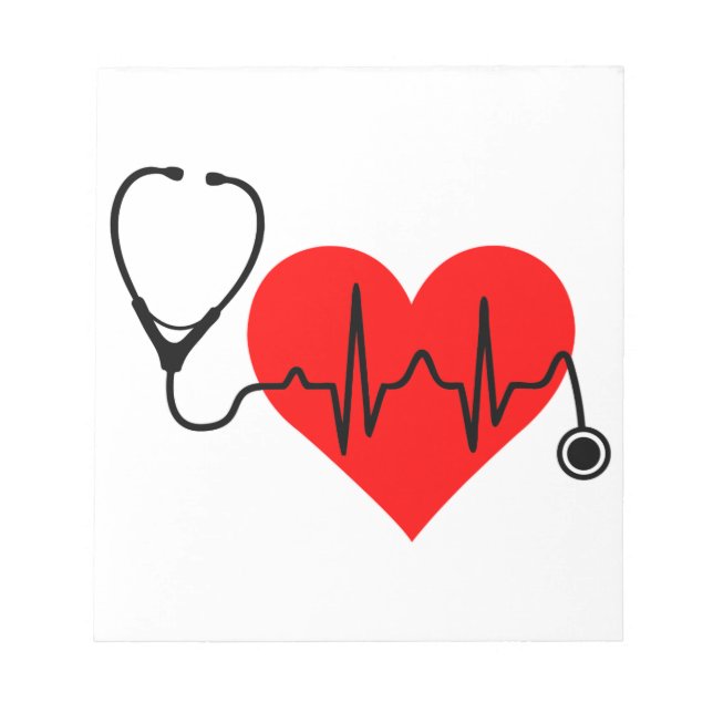 Stethoscope Heartbeat Heart Notepad (Front)
