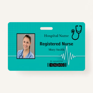 Stethoscope Heartbeat Medical Photo ID ID Badge