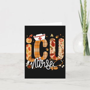 Stethoscope Icu Nurse Fall Yall Autumn Leaves Than Card