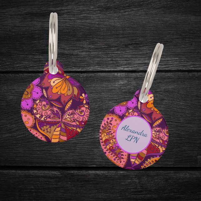 Stethoscope ID Name Tag Paisley Purple  (Creator Uploaded)