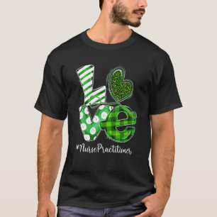Stethoscope Love Nurse Practitioner Plaid St Patri T-Shirt