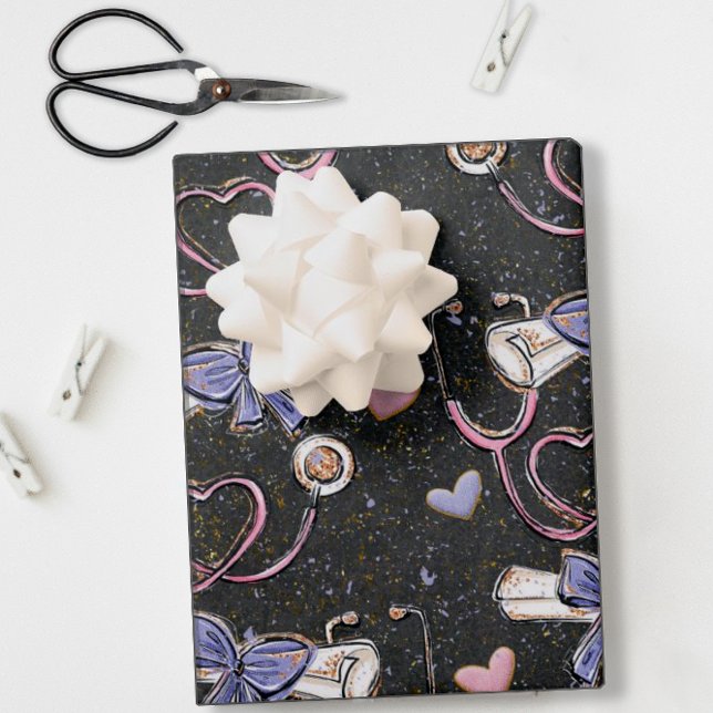Stethoscope Medical Graduation Wrapping Paper Sheet (Creator Uploaded)