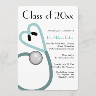 Stethoscope Medical School Graduation Announcement