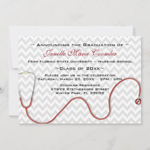 Stethoscope Medical School Graduation Invitation