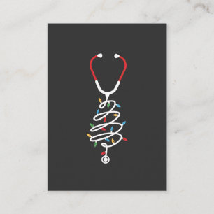 Stethoscope Medical Supplies Christmas Tree Lights Business Card