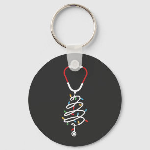 Stethoscope Medical Supplies Christmas Tree Lights Key Ring