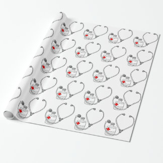 Stethoscope Medicine Bottle Wrapping Paper