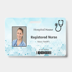 Stethoscope Molecule Medical Photo ID Badge
