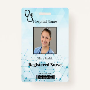 Stethoscope Molecule Medical Vertical Photo ID ID Badge