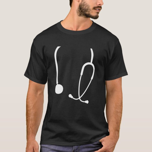 Stethoscope Nurse Doctor Funny Nurse T-Shirt (Front)