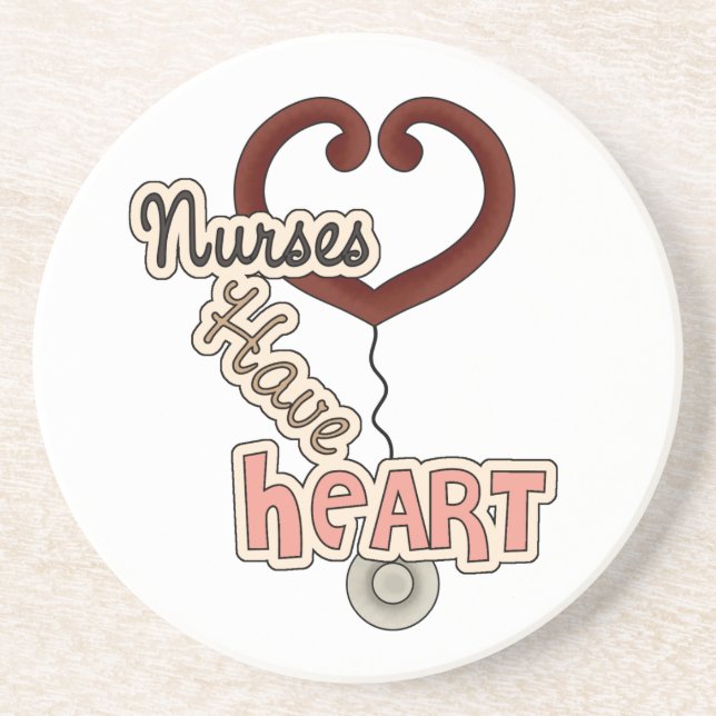 Stethoscope Nurses Have Heart T-shirts and GIfts Coaster (Front)